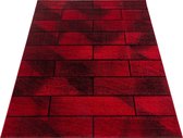 Modern, laagpolig vloerkleed Beta - rood - 80x150 cm