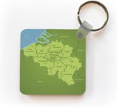 Sleutelhanger - Uitdeelcadeautjes - Een illustratie van België met haar provincies - Plastic