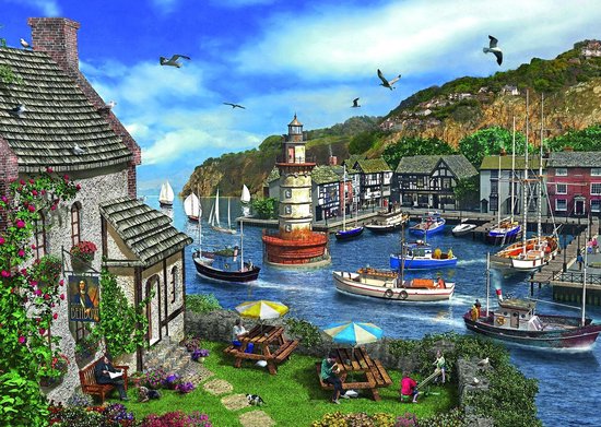 Rebo legpuzzel 1000 stukjes – Village Harbour - Rebo Productions