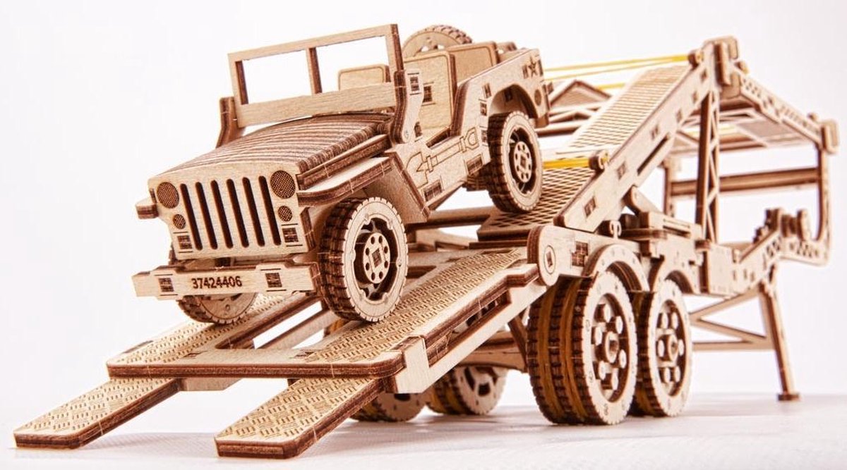 Wood Trick Trailer met Jeep Uitbreiding Set voor Truck Houten