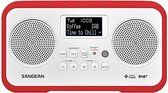 Sangean DPR-77 - DAB Radio - Draagbare Radio met DAB+ en FM - Wit / Rood