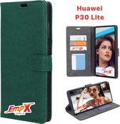 EmpX.nl P30 Lite Groen Boekhoesje | Portemonnee Book Case voor Huawei P30 Lite Groen | Flip Cover Hoesje | Met Multi Stand Functie | Kaarthouder Card Case P30 Lite Groen | Bescherm