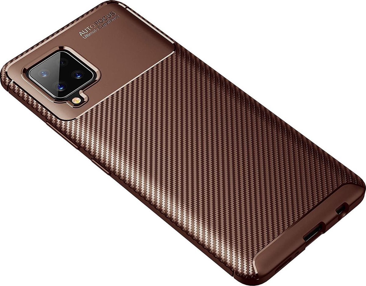 Shieldcase Samsung Galaxy A42 5G carbon hoesje - bruin