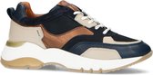 Manfield - Dames - Donkerblauwe dad sneakers met details - Maat 38