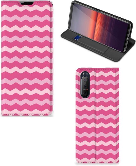 GSM Hoesje ontwerpen Sony Xperia 5 II Fotohoesje Waves Pink