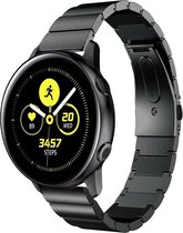 Stalen Smartwatch bandje - Geschikt voor  Samsung Galaxy Watch Active metalen bandje - zwart - Horlogeband / Polsband / Armband