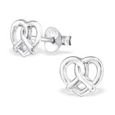 Aramat jewels ® - 925 sterling zilveren oorbellen sierlijk hart
