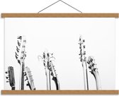 Schoolplaat – Bovenkant van Gitaren - 60x40cm Foto op Textielposter (Wanddecoratie op Schoolplaat)