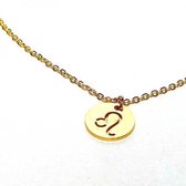 Sterrenbeeld ketting rond - Goud (leeuw)