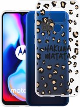 iMoshion Design voor de Motorola Moto E7 Plus / G9 Play hoesje - Luipaard - Bruin / Zwart