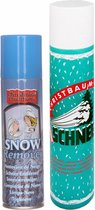 Sneeuwspray set 1x brandveilige spuitsneeuw bus 150 ml en 1x reinigingsspray 125 - Kunstsneeuw/nepsneeuw spray en verwijderaar