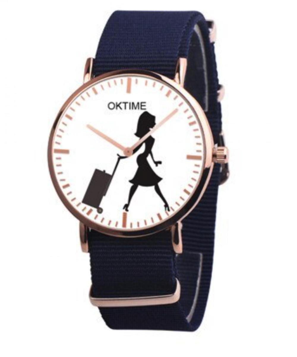 Hidzo Horloge Oktime Reizen Ø 41 - Donkerblauw