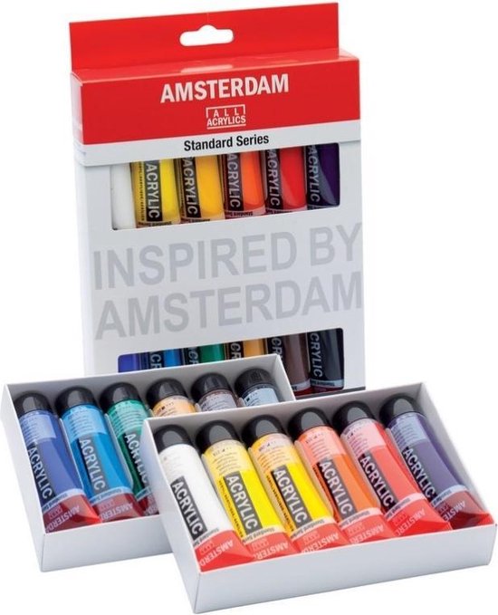 2 tubes de peinture Acrylique blanc titane Amsterdam 120ml - Commandez en  ligne