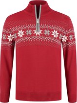 John Brilliant ® Noorse heren trui Merino, Rood (XXL)