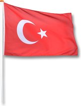 Vlag Turkije 30x45 cm.