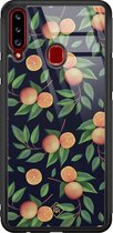 Samsung A20s hoesje glass - Fruit / Sinaasappel | Samsung Galaxy A20s  case | Hardcase backcover zwart