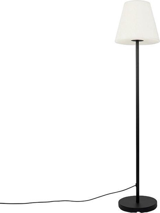 QAZQA virginia - Design Vloerlamp | Staande Lamp - 1 lichts - H 150 cm - Zwart - Buitenverlichting