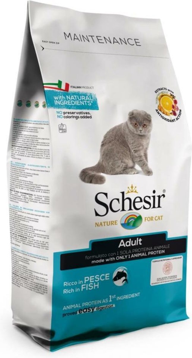 6x Schesir Kattenvoer Dry Maintenance Vis 1,5 kg