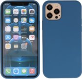 Lunso - Softcase hoes - Geschikt voor iPhone 12 Pro Max - Blauw