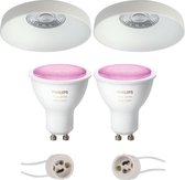 Pragmi Vrito Pro - Inbouw Rond - Mat Wit - Ø82mm - Philips Hue - LED Spot Set GU10 - White and Color Ambiance - Bluetooth - BES LED