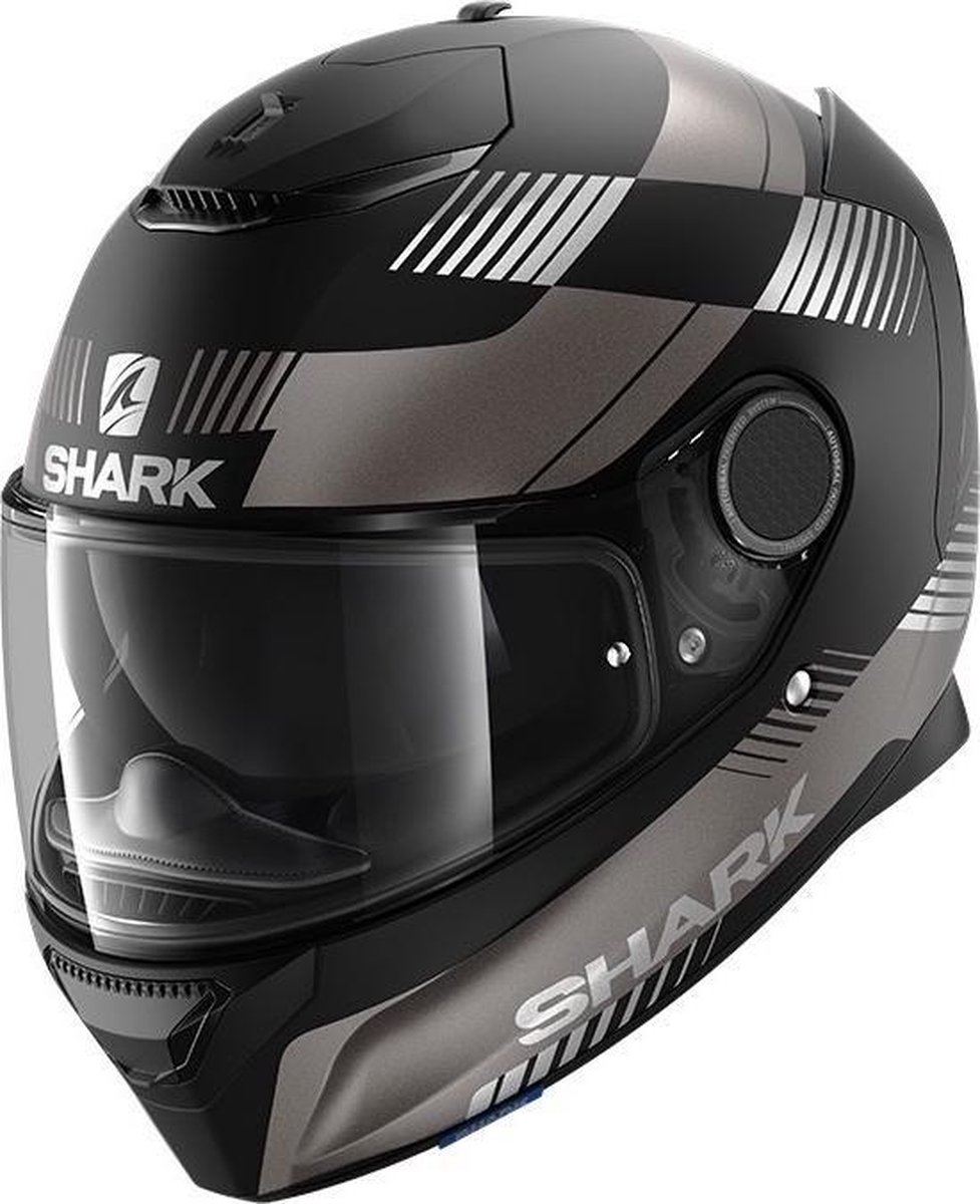 SHARK SPARTAN 1.2 STRAD Motorhelm integraalhelm Mat Zwart Antraciet Zilver - Maat S