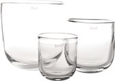 Dutz - design vaas - Oval big - transparant - glas-  mondgeblazen - H 16 cm