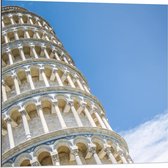 Dibond - Toren van Pisa - Italië - 80x80cm Foto op Aluminium (Wanddecoratie van metaal)