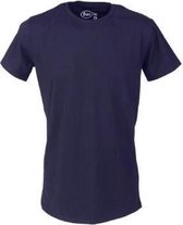 BAS(ic) Extra lang T-Shirt ronde hals - 96% Eco katoen - Wit - Zwart