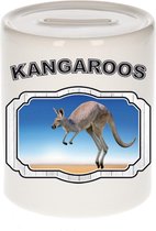 Dieren liefhebber kangoeroe spaarpot  9 cm jongens en meisjes - keramiek - Cadeau spaarpotten kangoeroes liefhebber