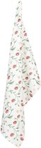 Clayre & Eef Torchon 50x70 cm Blanc Rouge Coton Fraises Torchon de cuisine