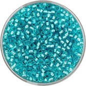9361-4 Rocailles licht turquoise zilveren kern 2.6mm