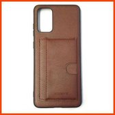 Leder Pasjeshouder Hoesje voor de Apple iPhone X- iPhone XHoesje - Kaarthouder - Hoesje - Portemonnee – Hoes - Creditcard houder – Bruin – Back Cover – Achterkantje – Leer – Geschikt voor iPh