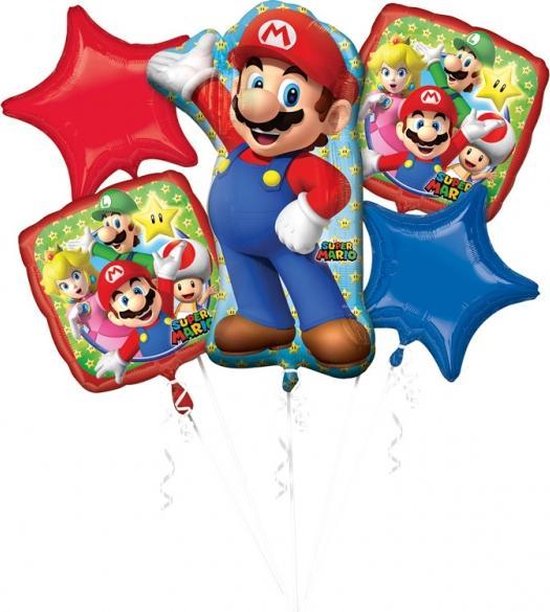 Amscan Balonnenset Super Mario Helium Folie 5-delig