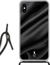 iPhone X hoesje met koord - Black Satin