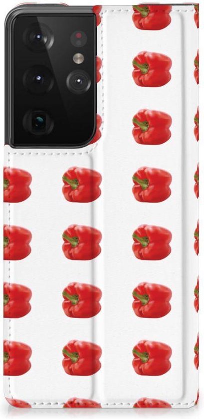 Book Case Samsung Galaxy S21 Ultra Phone Case Paprika Red