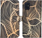 iMoshion Design Softcase Book Case Samsung Galaxy A51 hoesje - Golden Leaves