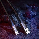 Baseus Halo datakabel - USB Lightning-verbindingskabel 2,4 A 1 m (zwart)