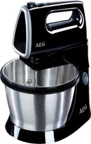 AEG SM3300 Handmixer met Mengkom + Garde- en Deeghaken 350W Zwart/Zilver