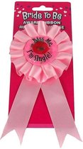 Fun Novelties Lips Award Ribbon - Vrijgezellenbroche - 'Kiss Me, I'm Single' - Roze
