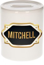 Mitchell naam cadeau spaarpot met gouden embleem - kado verjaardag/ vaderdag/ pensioen/ geslaagd/ bedankt