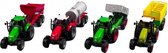 Kids Globe Farming Tractor met Licht + Aanhanger Assorti