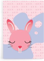 Poster Kinderkamer zonder lijst - Poster Babykamer - Jongen en Meisje - Wanddecoratie - Kinderposters - Cadeau - Dreaming Bunny - 40 x 60 cm