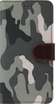 ADEL Kunstleren Book Case Pasjes Portemonnee Hoesje Geschikt voor Samsung Galaxy S20 Ultra - Camouflage Grijs