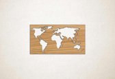 Wanddecoratie - Wereldkaart 5 - XS - 16x29cm - Eiken - muurdecoratie - Line Art