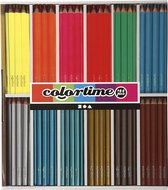 Colortime Kleurpotloden, L: 17,45 cm, vulling 3 mm, metallic kleuren, neon kleuren, 144 stuk/ 1 doos