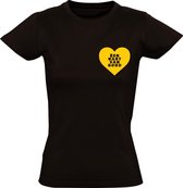 Een hart van goud dames t-shirt | liefde | respect | oorkonde | love |relatie | cadeau | kado | Zwart