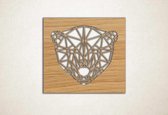 Line Art - Ijsbeer 2 vierkant - XS - 25x28cm - Eiken - geometrische wanddecoratie