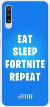 6F hoesje - geschikt voor Samsung Galaxy A70 -  Transparant TPU Case - Fortnite - Eat Sleep Fortnite Repeat #ffffff