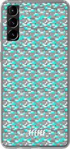 6F hoesje - geschikt voor Samsung Galaxy S21 -  Transparant TPU Case - Minecraft - Diamonds! #ffffff