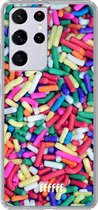 6F hoesje - geschikt voor Samsung Galaxy S21 Ultra -  Transparant TPU Case - Sprinkles #ffffff